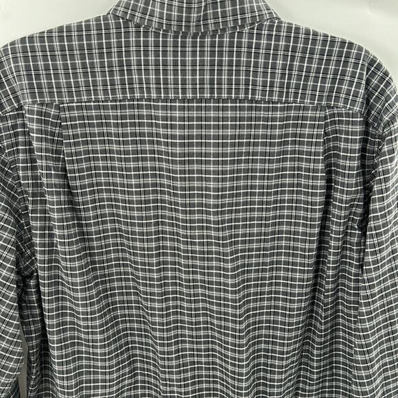 Eddie Bauer Men's Gray White Plaid Long Sleeve Relaxed Fit Shirt Size Small - Picture 7 of 11